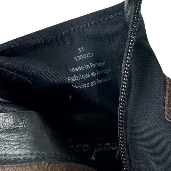 Free People Jackson West Ankle Boot 37 7 Brown Black Leather Bootie Boho - Picture 8 of 10